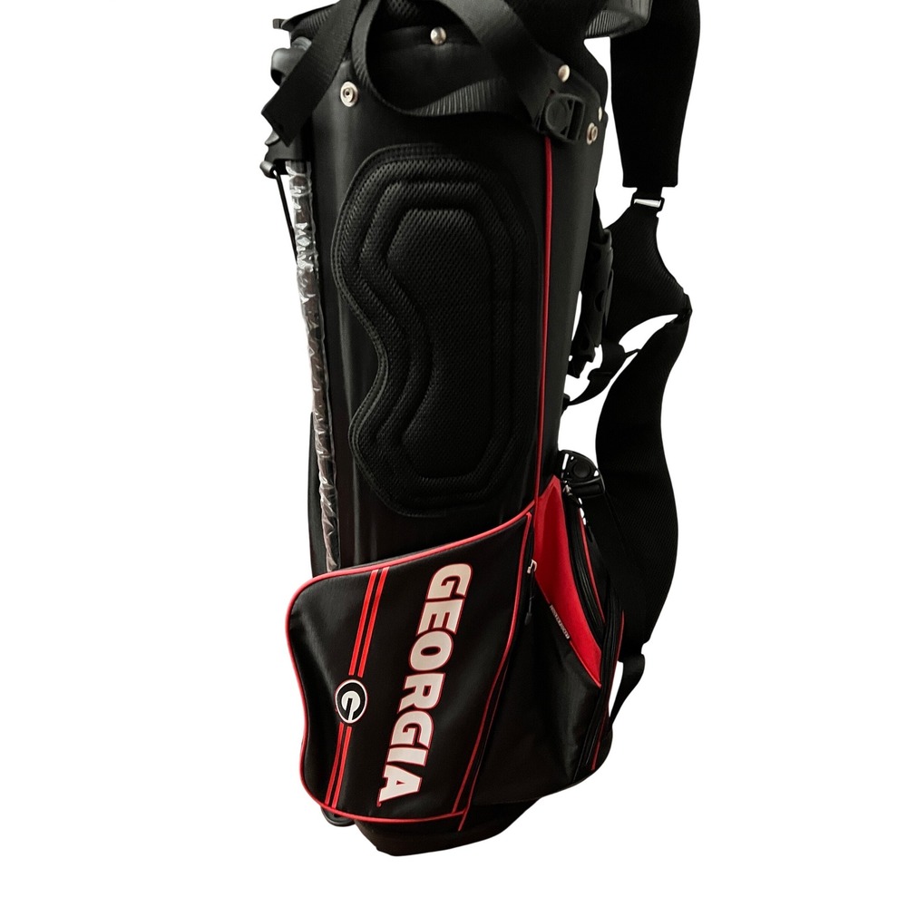 Team Effort Georgia Bulldogs Caddie Carry Hybrid Golf Bag 14-Way Black Red NEW - Picture 6 of 10